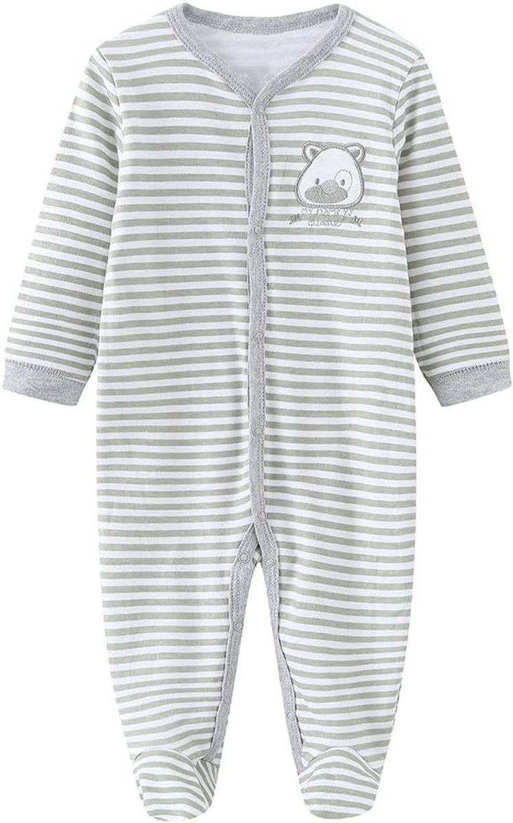 Voetloze Katoenen Baby Jumpsuit Lange Mouwen voor Jongens en Meisjes 0-12 maanden