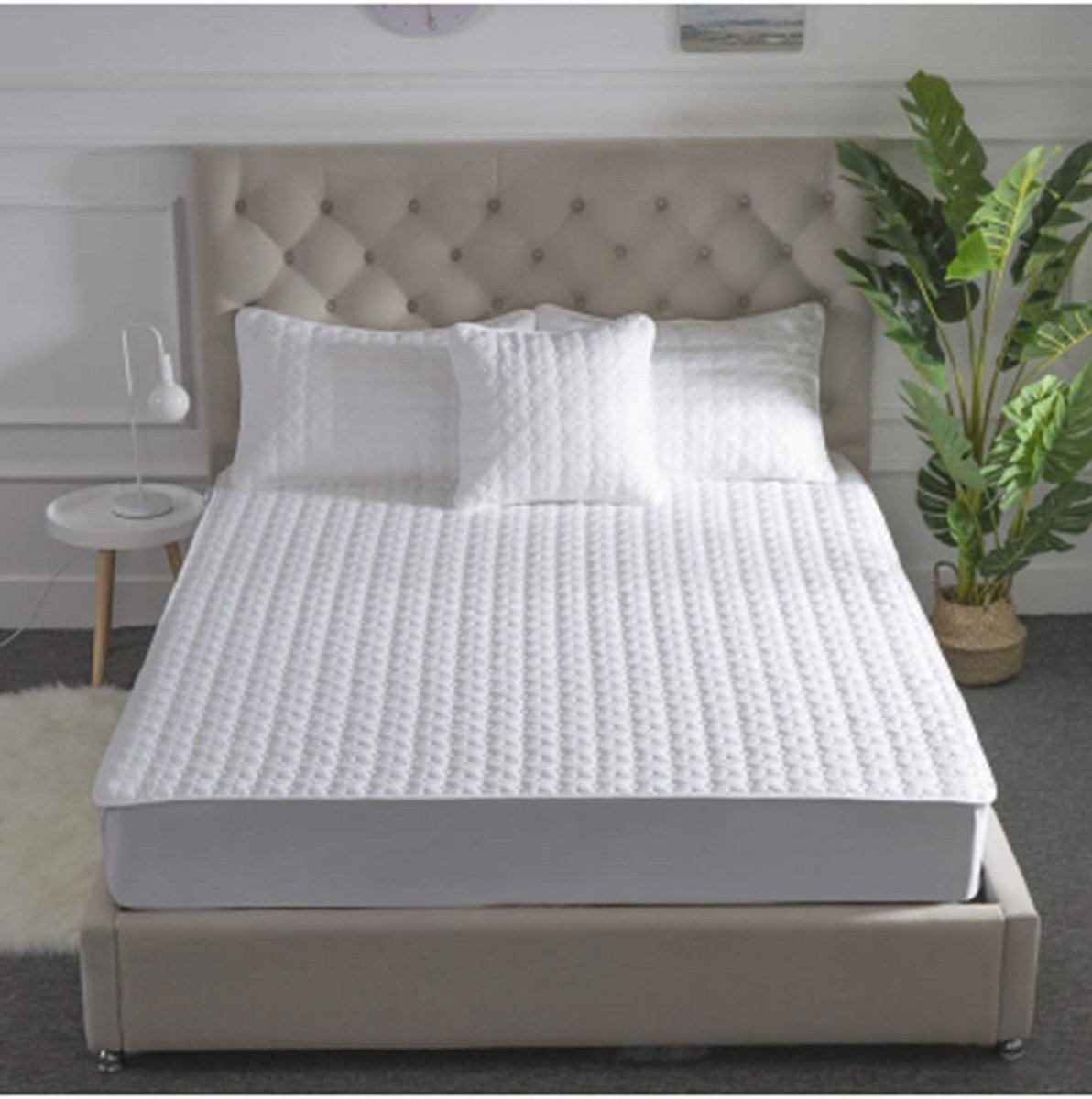 Katoenen Matrashoes Anti-Mijt en Dust-Proof, Wit - 180x200cm