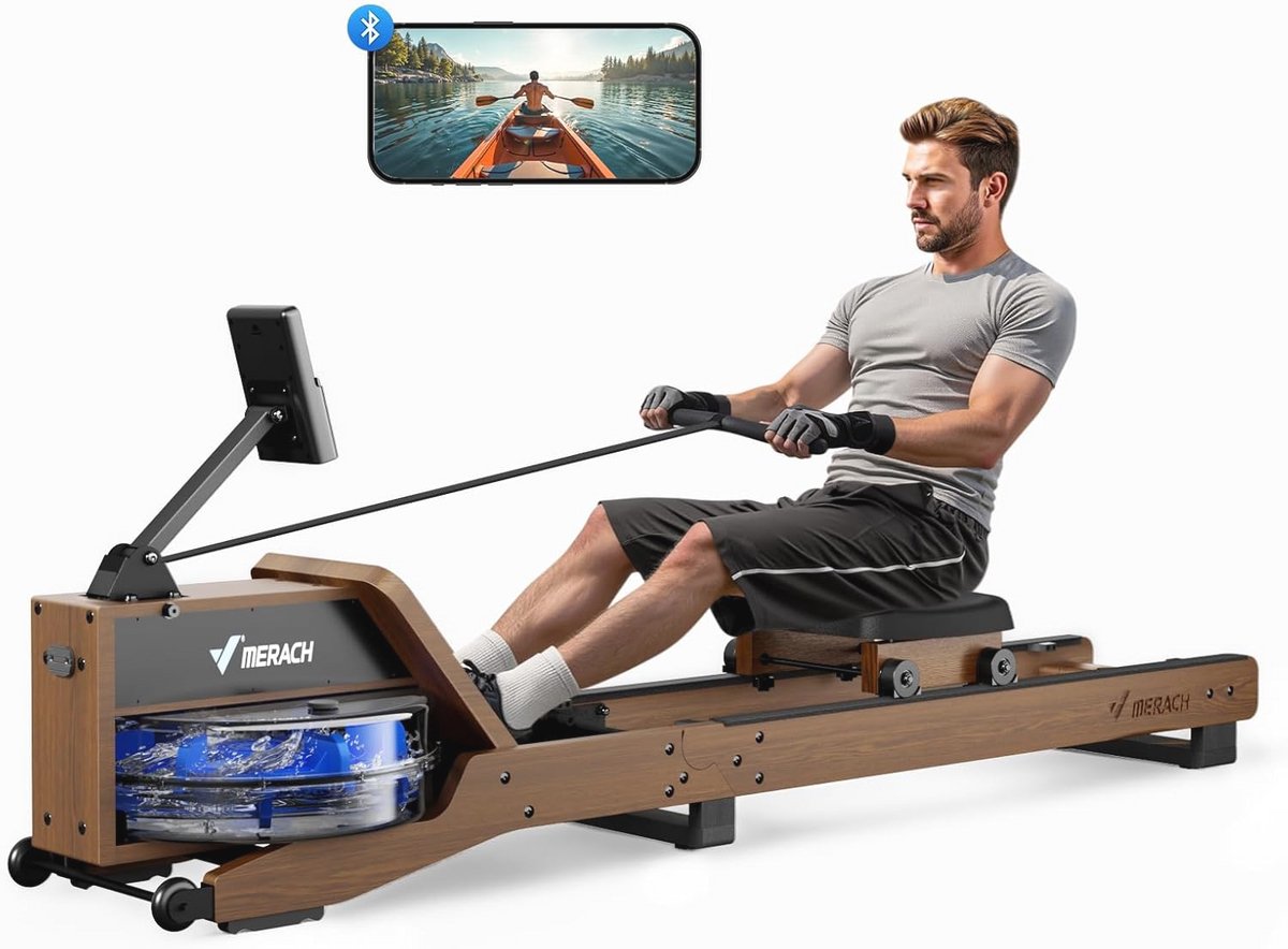 Opvouwbare Waterroeimachine met Comfortabel Zitvlak en Interactieve App voor Thuisfitness