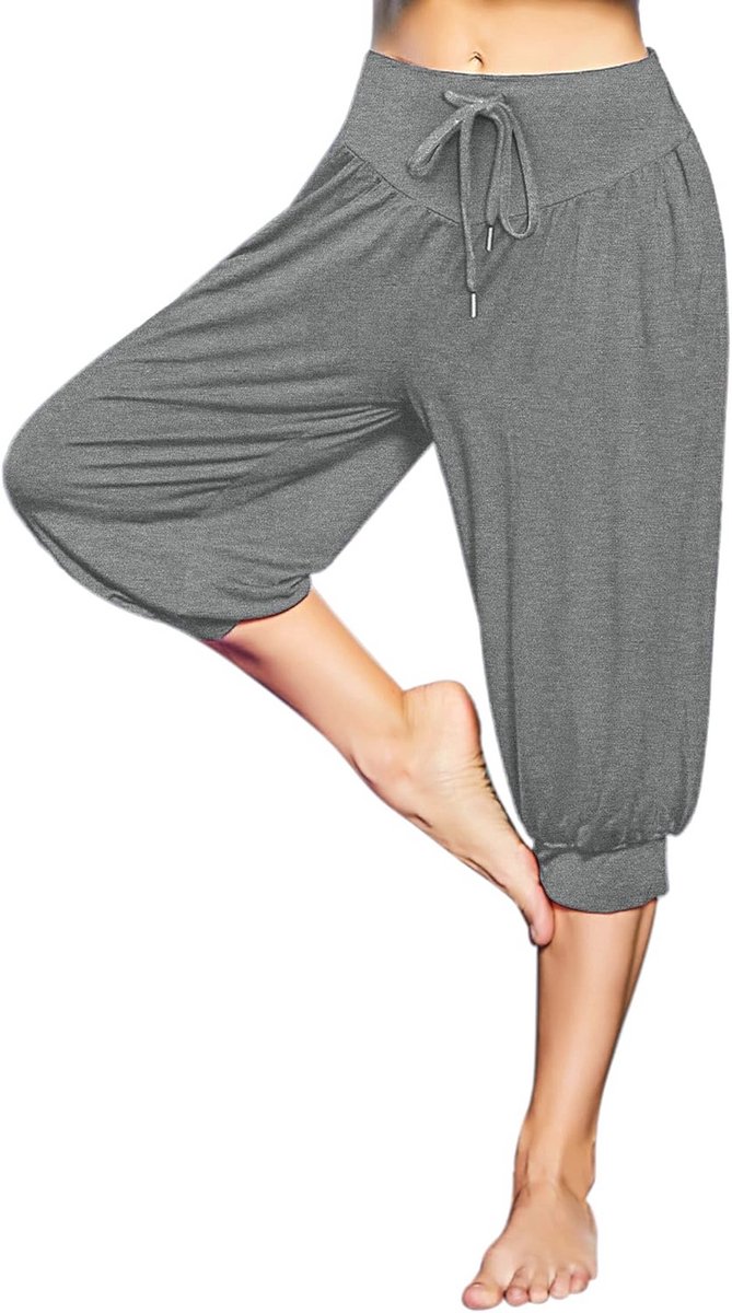 Dames Harembroek - Cropped Hoge Taille Capri Joggingbroek voor Zomer en Fitness