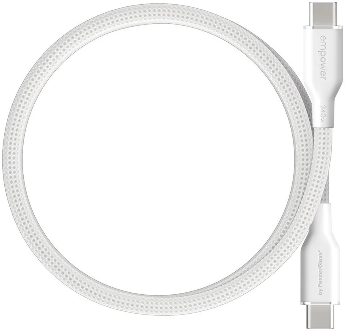 Empower by PanzerGlass Magnetic Snake USB-C naar USB-C Oplaadkabel - 240W - 1,5 meter - Silver White