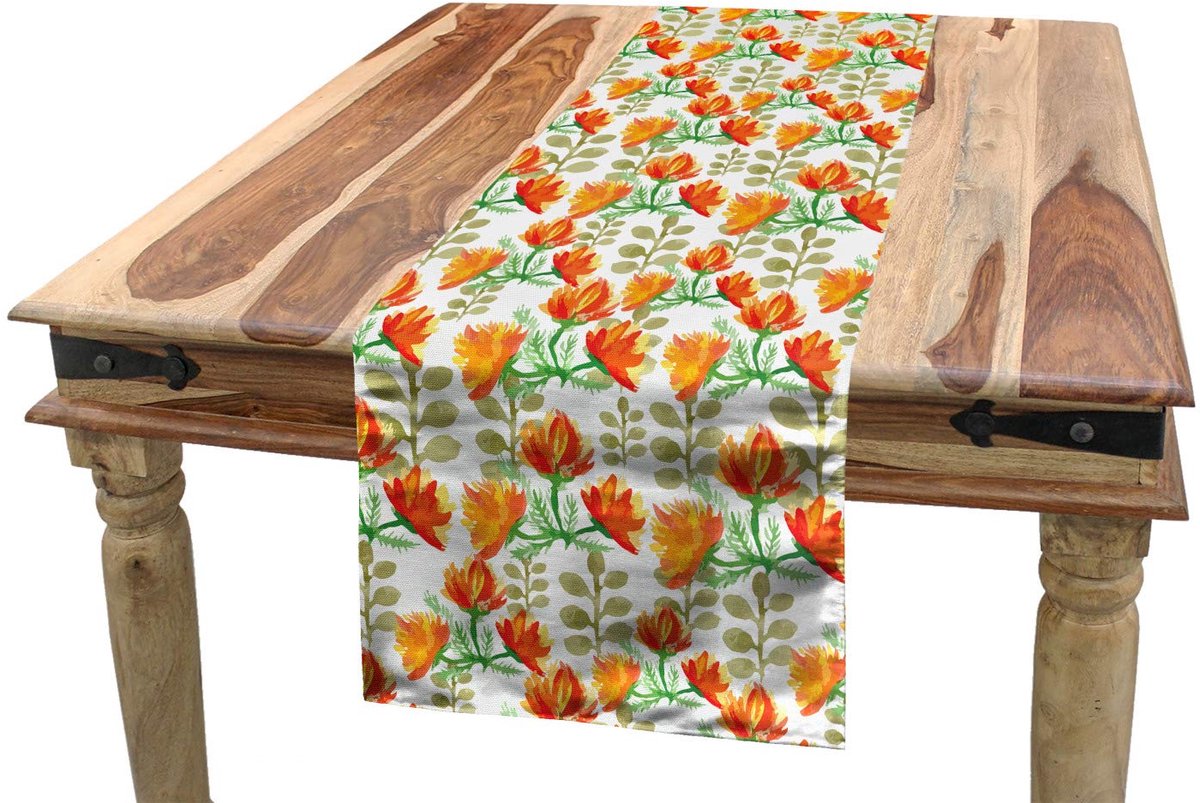 ABAKUHAUS Tafelrok – 40x180 cm – zinoberrood/groen – polyester