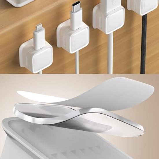 8 stuks magnetische kabelorganisator, ladow kabelhouder, bureau