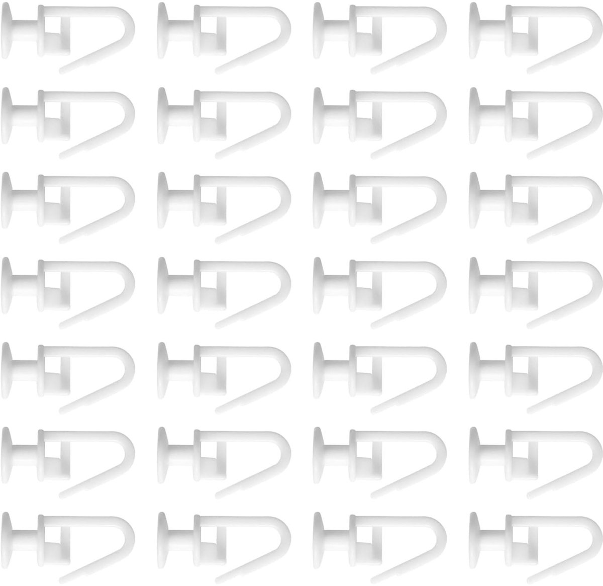 Gordijnhaken van kunststof, 100 stuks gordijnrail zweefvlieghaken 11 mm gordijnrail haken gordijnrail glijders voor raamdeur douchegordijnen