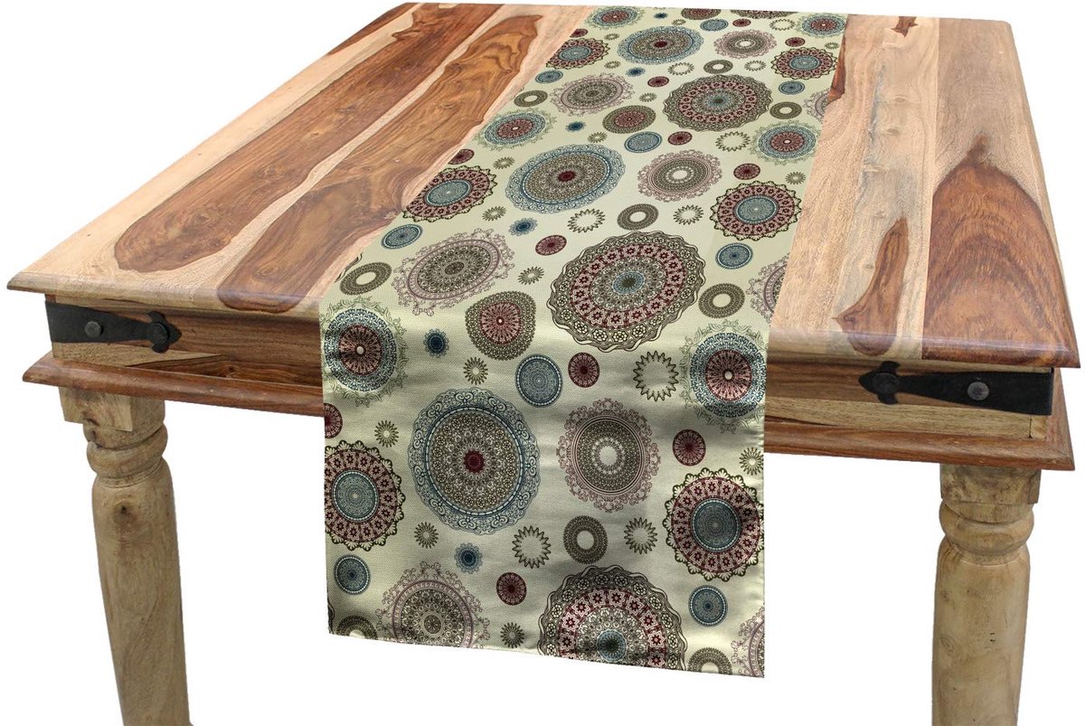 ABAKUHAUS Tafelrunner 40×180 cm – Kleurrijk, Oosterse motieven, Polyester