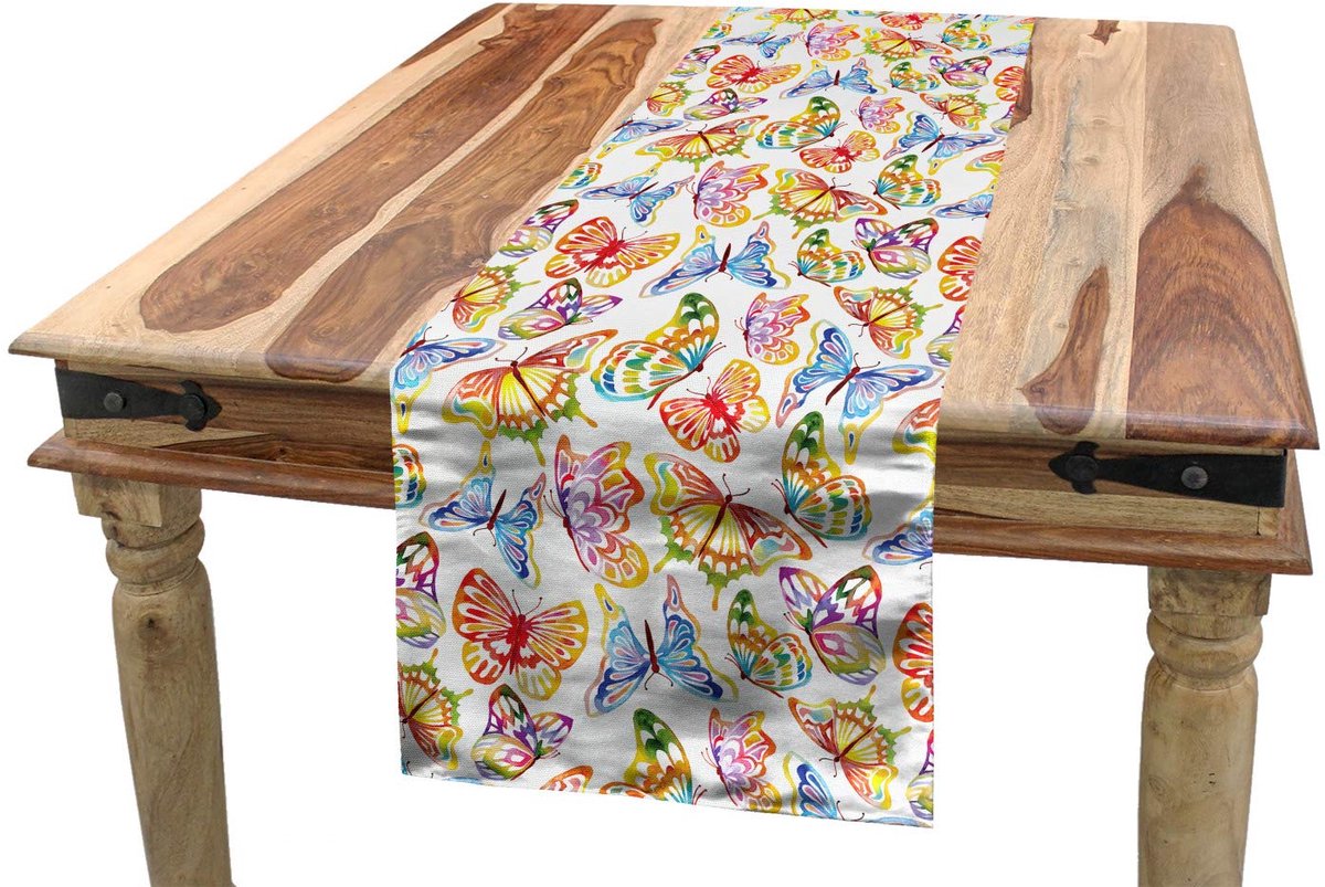 ABAKUHAUS Tafelloper met vlinders – veelkleurig, 40x180 cm, polyester