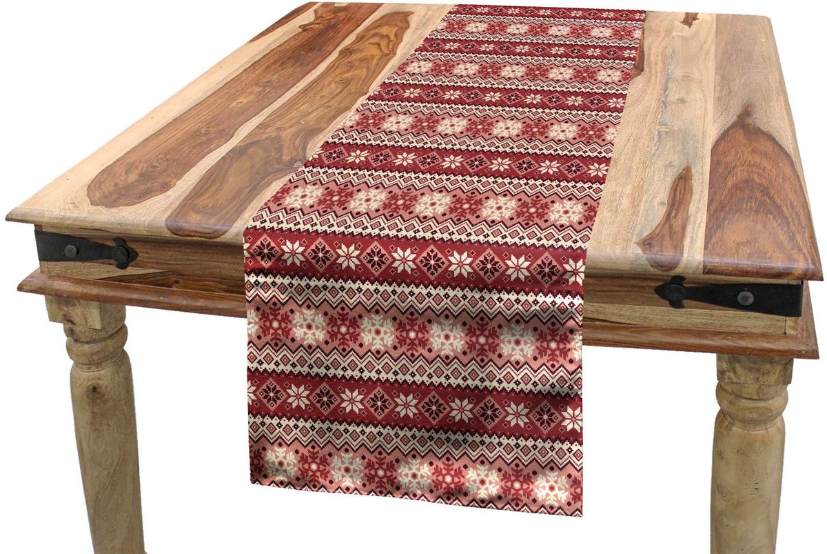 ABAKUHAUS Noordische tafelrunner – Geometrisch 40x180 cm – Machinewasbaar
