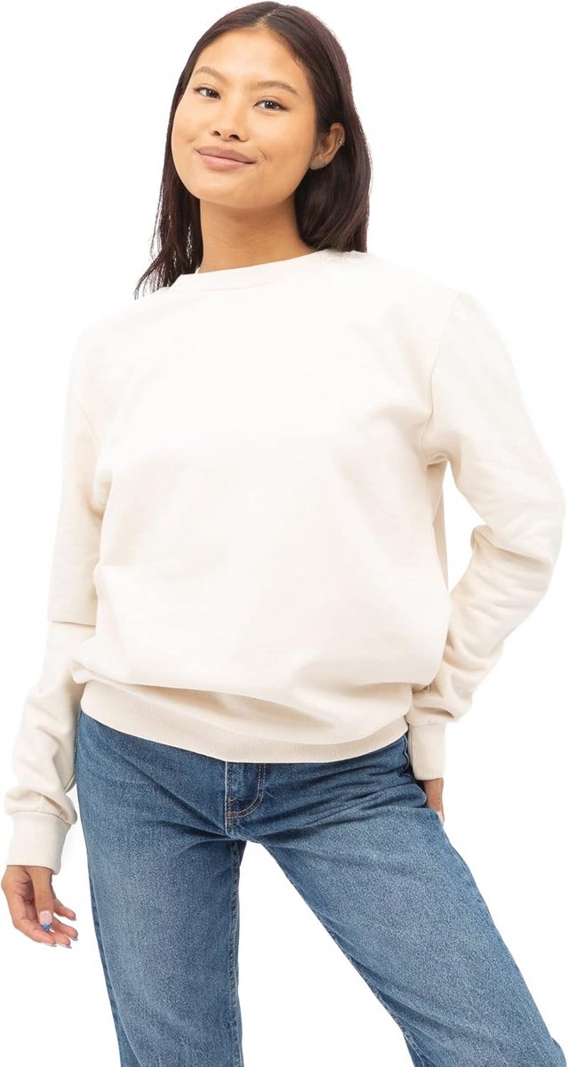 Dames Crew Sweater in Stone Kleur