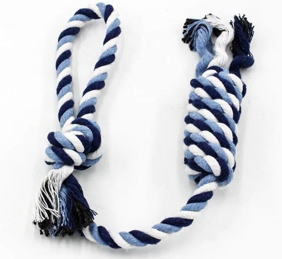 Hondenspeelgoed touw - blauw / rood / groen / oranje - bijten - sterk - interactief - kauwen - trainen - puppy - hond - 25 cm - per stuk