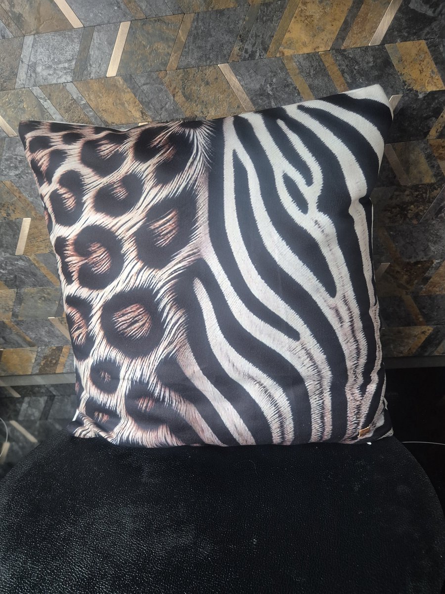 Eviva Home Deco Sierkussen 'Duo Safari' - 40x40 cm - Gesplitste Zebra & Luipaardprint - Jungle Chic