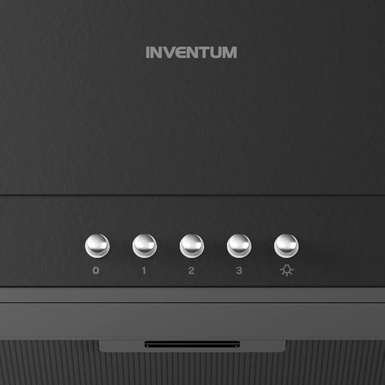 Inventum AKB9005ZWA platte wandschouw afzuigkap 90 cm - Afzuigcapaciteit 645 m3/h - Geschikt voor open keuken - 3 standen - Ledspots - Luchtafvoer en recirculatie - Zwart