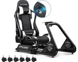 GTPLAYER - Simulator Cockpit - Met Luidsprekers en Stuurwiel Steun - Wit