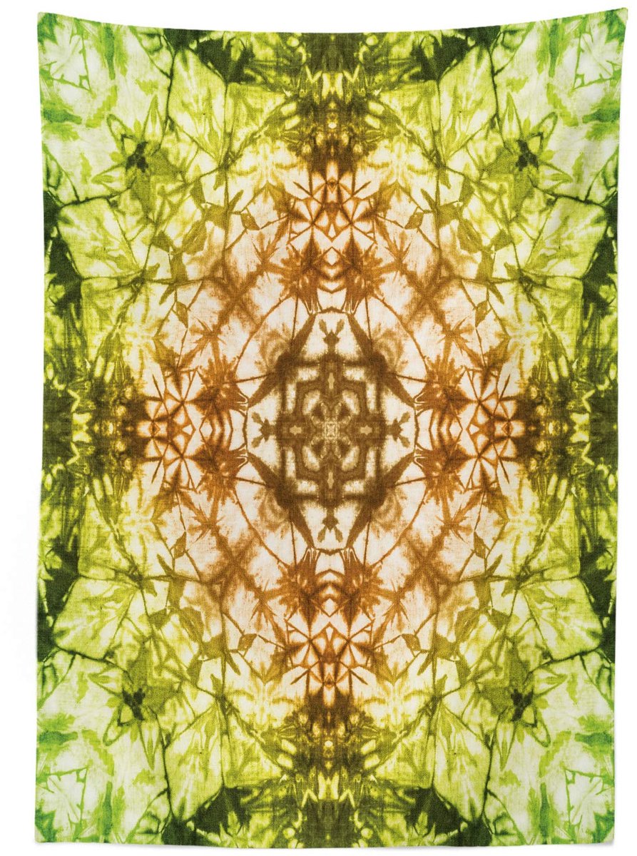 ABAKUHAUS tafelkleed 140 x 240 cm – groen-bruin, satijn, vlekbestendig