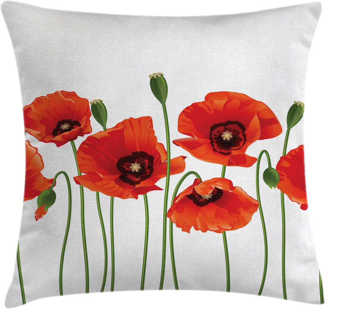 ABAKUHAUS Kussenhoes – Bloemen 40x40 cm – Dubbelzijdig bedrukt – Rits – Multicolor
