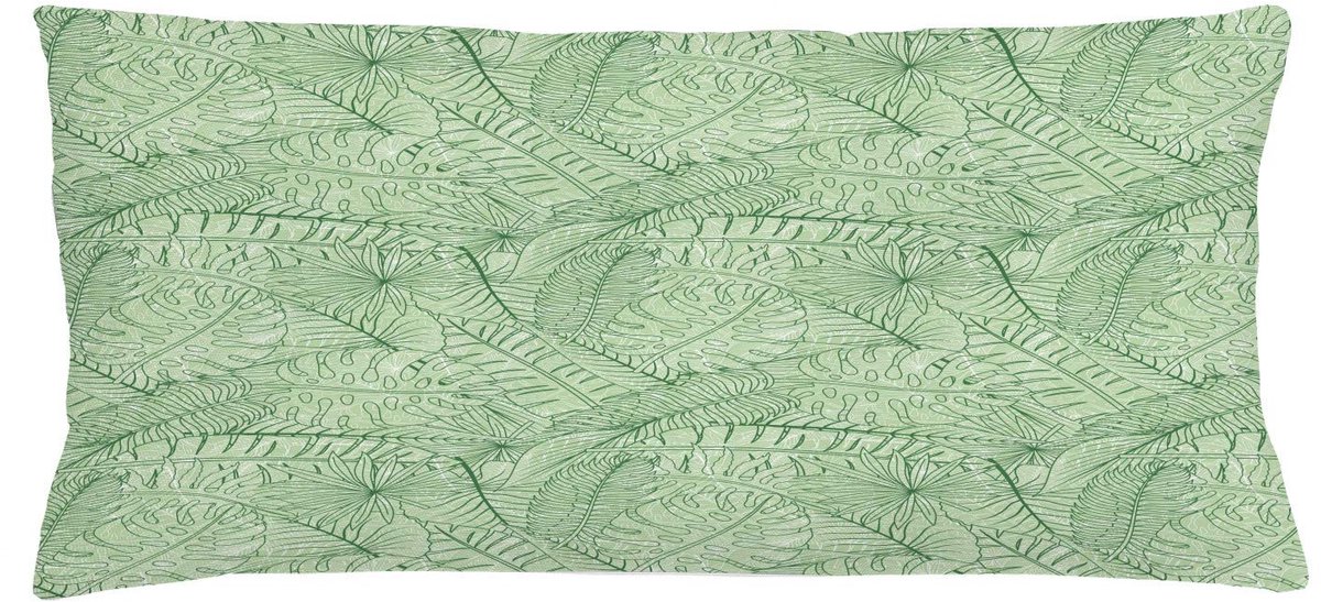 ABAKUHAUS Kussenhoes Dubbelzijdig Bedrukt – Naturel Groen 90x40 cm