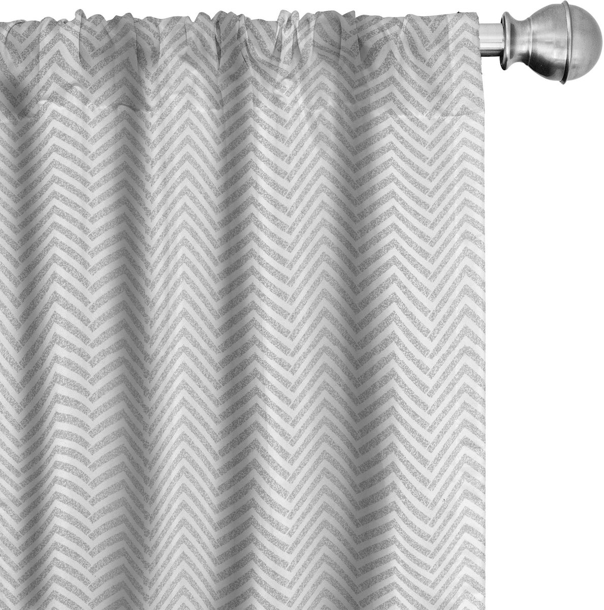 ABAKUHAUS Uni Chevron Gordijnen – 2x75x245 cm – Microfaser