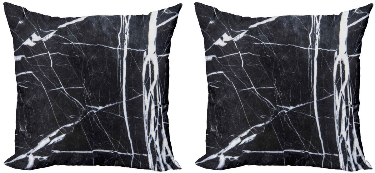 ABAKUHAUS marmeren kussenhoes – Grunge natuursteen – 40x40 cm – 2-delige set