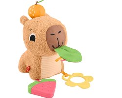 Fisher-Price Snackende Capibara Knuffel - Zintuiglijk Speelgoed met Bijtring en Rammelaar
