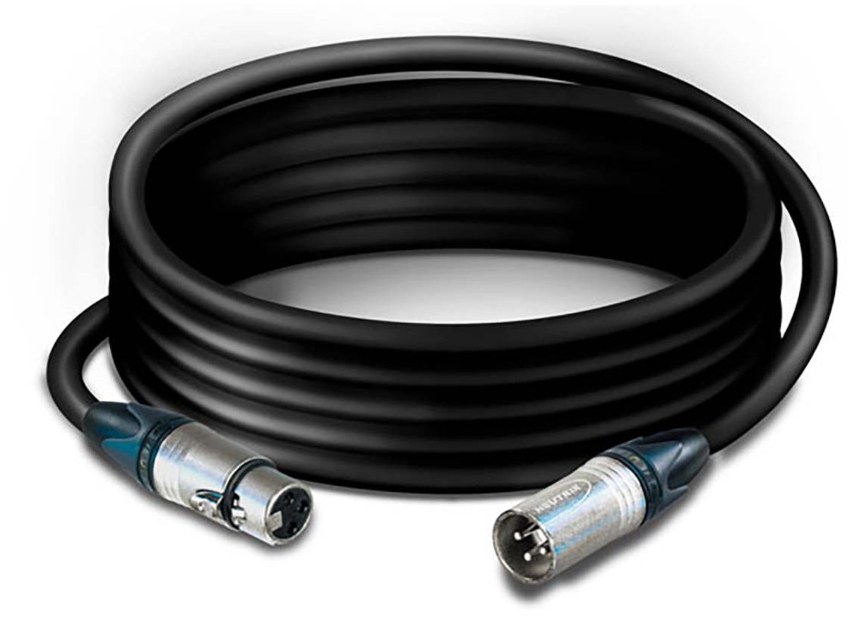 Tasker, Luidsprekerkabel XLR Male 3pin naar XLR Female 3pin 3m, Zwart