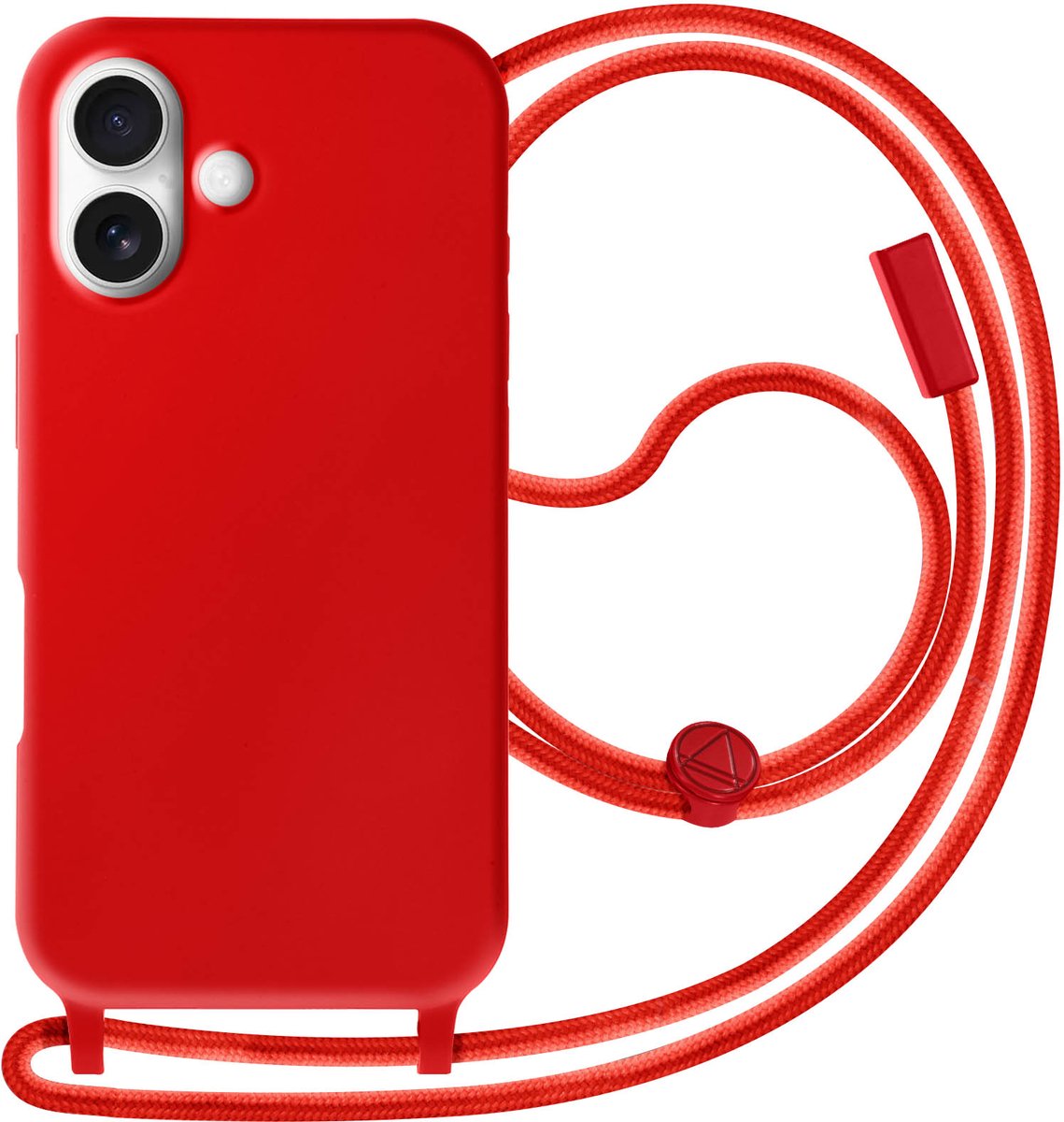 Avizar Soft Touch Hoes Geschikt voor Apple iPhone 16 met Nekkoord, Rood