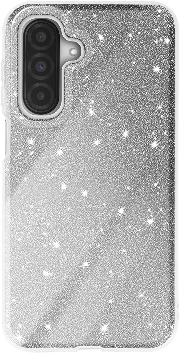 Avizar Glitter Hoesje Geschikt voor Samsung Galaxy A26 Schokbestendig Glitter, Zilver
