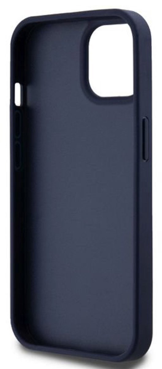 DKNY Checkered Printed Stripe Back Case - Geschikt voor Apple iPhone 15 (6.1") - Blauw
