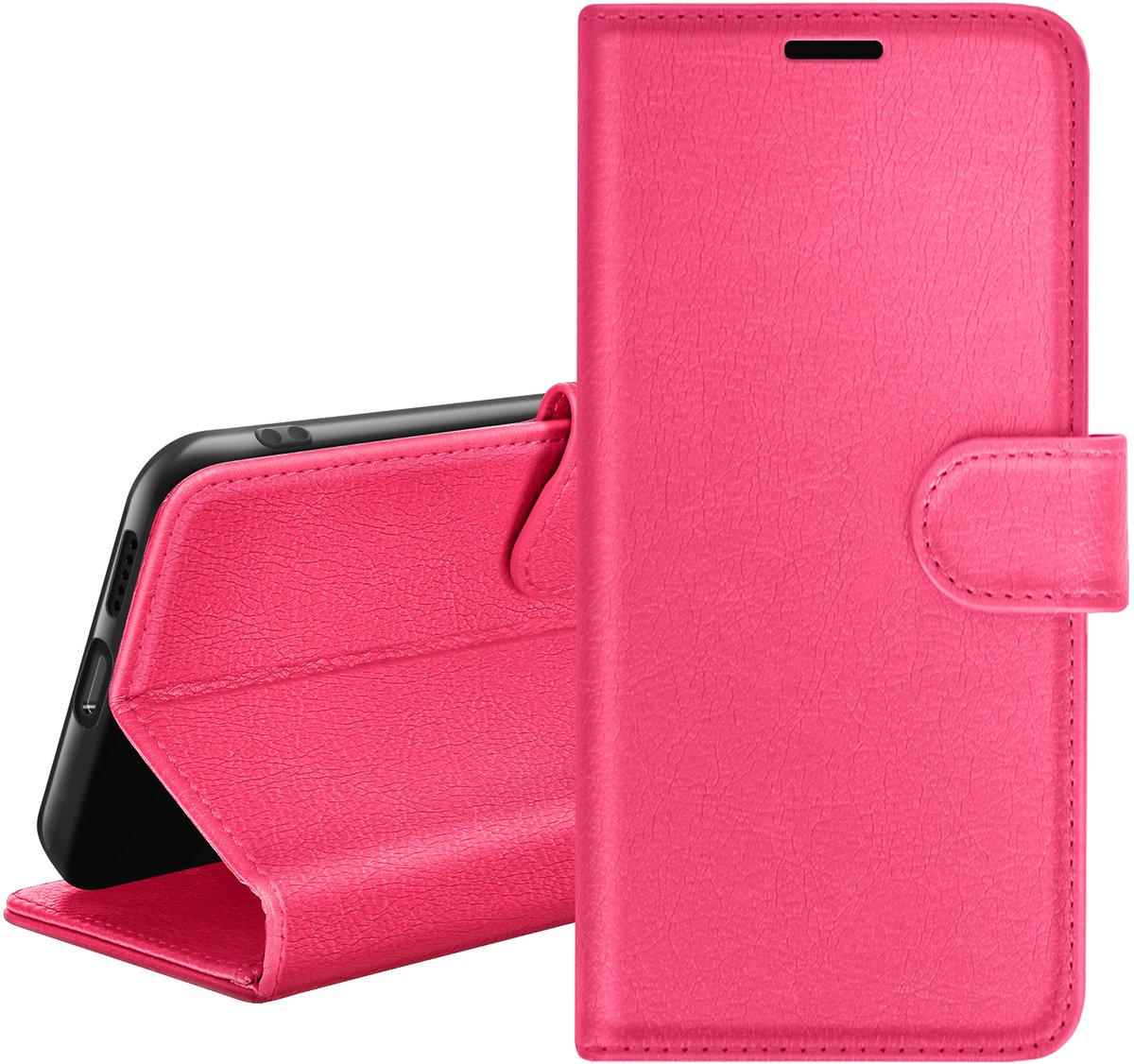Zanae, Portemonneehoesje voor Realme C21 / C11 2021 met standaard en sluiting, Fuchsia