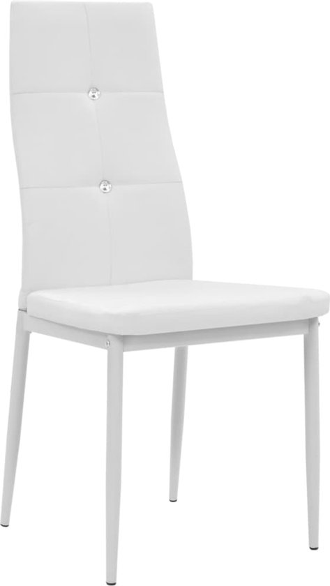 Eetkamerstoel Graz 96x43x52 cm set van 6 kunstleer wit