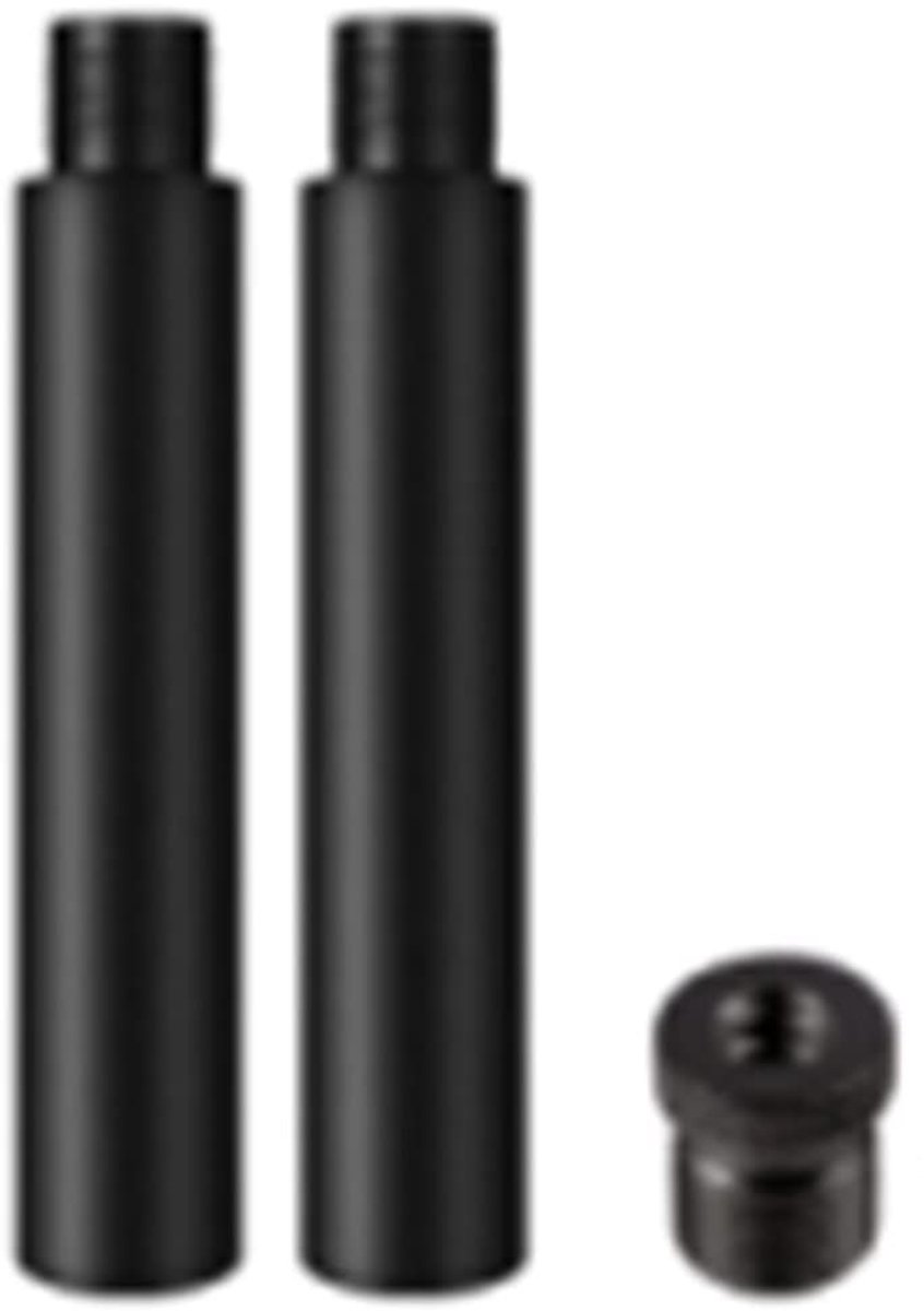 2 stuks metalen microfoonstandaard 76 mm microfoonverlengstang met 5/8" naar 3/8" adapter - zwart