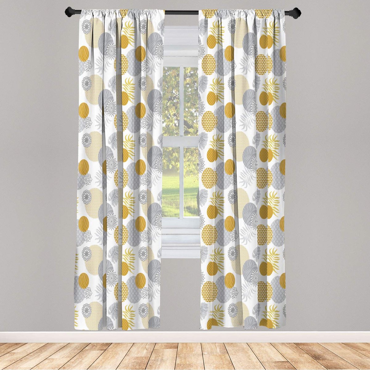 ABAKUHAUS Oriëntaalse gordijnen 2x75x175 cm – Microfiber, halfdonker, Aardegeel Aarde Geel