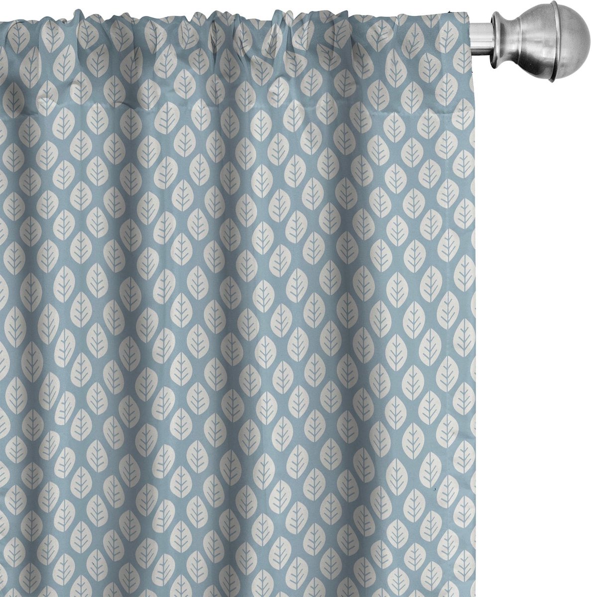 ABAKUHAUS – 2x 75x245 cm gordijnen geometrisch – lichtblauw en wit