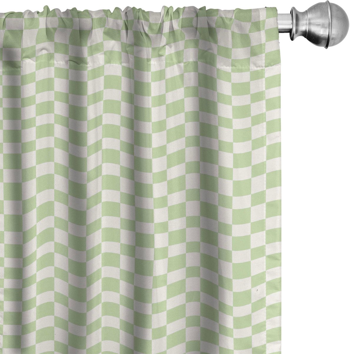 ABAKUHAUS Geometrische Gordijnen – 2x75x225 cm – limegroen-wit Lindegroen Wit