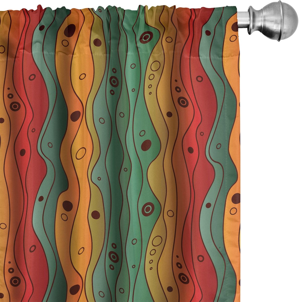 ABAKUHAUS Abstrakt Gordijnen – 2x75x175 cm – Mikrofaser – Meerkleurig Mehrfarbig