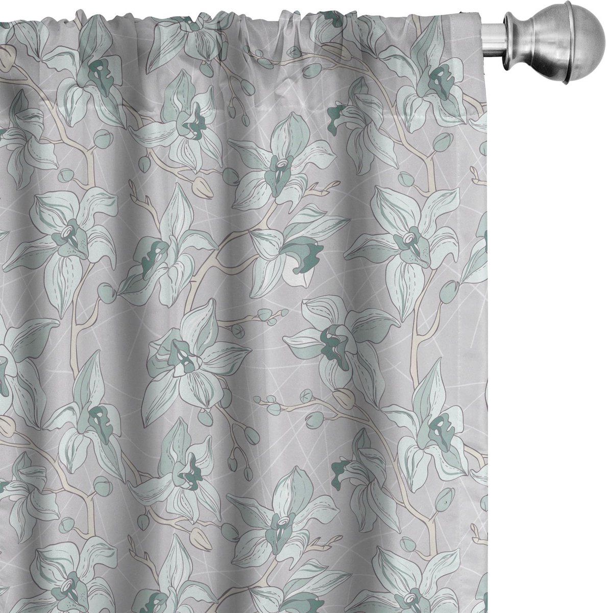 ABAKUHAUS Wiese – 2x75x225 cm – Microvezel – halfdonkerend – Pale Seafoam & Lichtgrijs