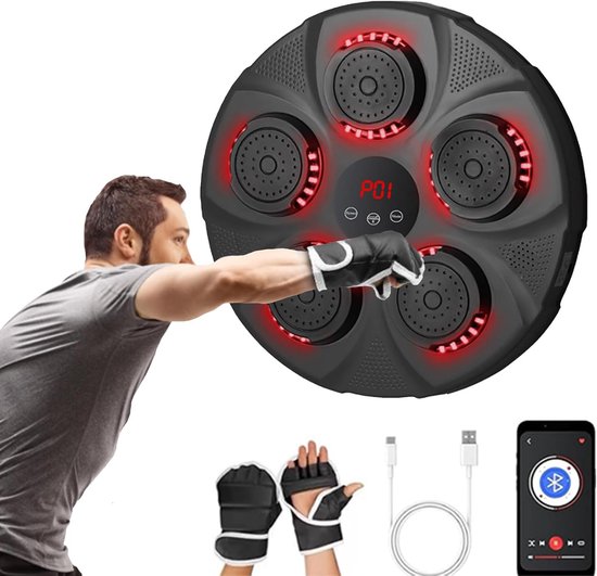 Boxing Machine - Boksmachine - Muzikale Boxmachine - Intelligente Bluetooth, Muurmontage Muzikale Boxer, Slagzak op Doel, Boxtrainingsapparatuur, Geschikt voor Amateur Thuis Training