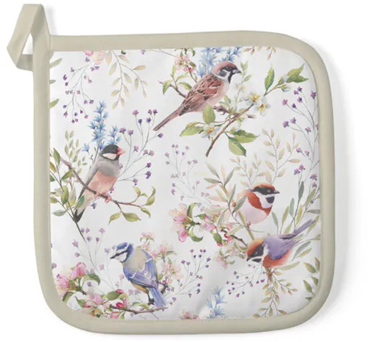 Ambiente-1 pannenlap-vogels-busy birds-katoen-keuken-wasbaar