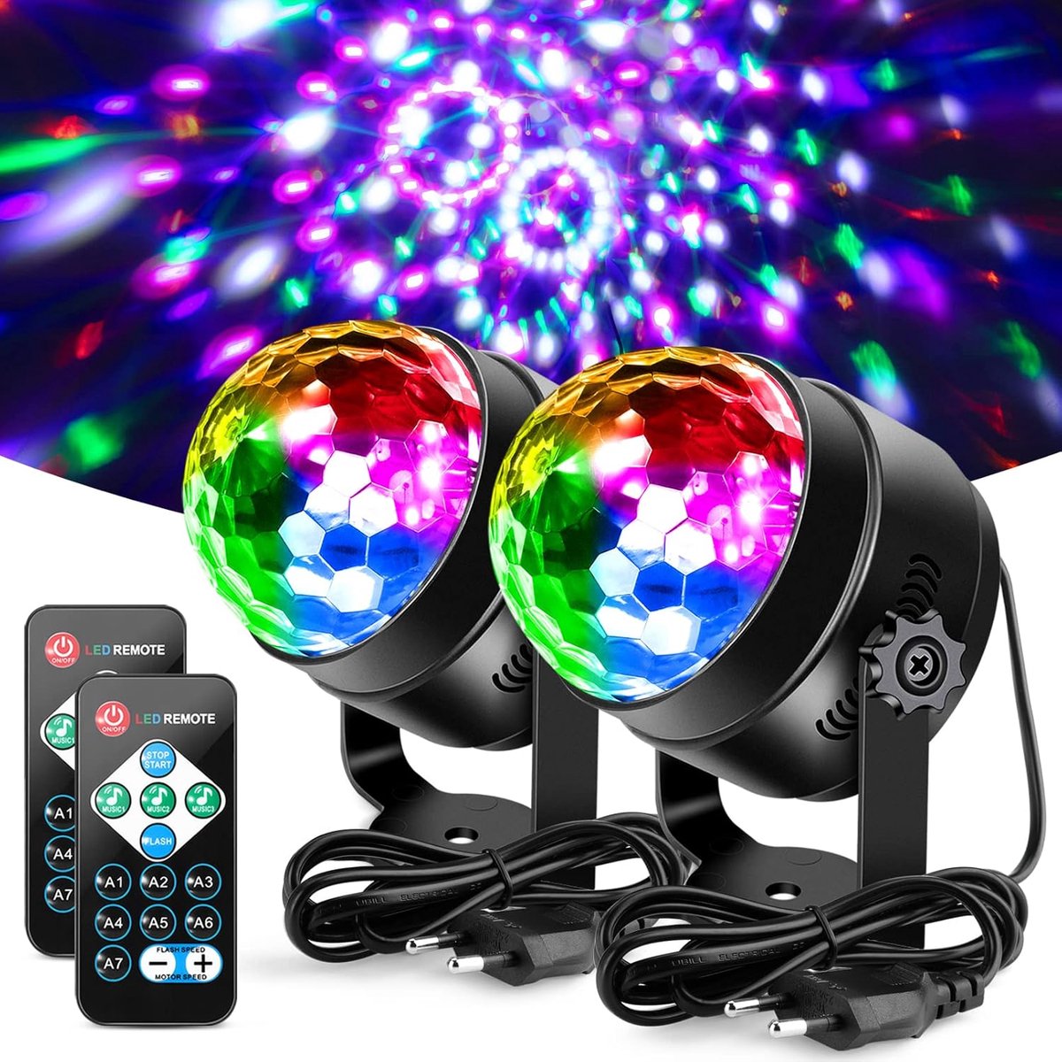 Muziekgestuurde Feestverlichting met Afstandsbediening - Dynamische Lichteffecten voor Feesten en Evenementen