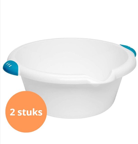 VDM Home Products Afwasteil 2x - 6 liter inhoud - Wit - 2 x 6 liter