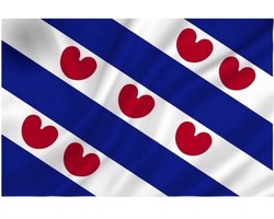 Vlag Friesland - 90x150 cm - Friese vlag - Met ophangringen - Flag Friesland - Jonyx