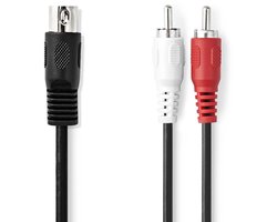 Tulp stereo 2RCA naar DIN 5pins kabel - 1,5 meter