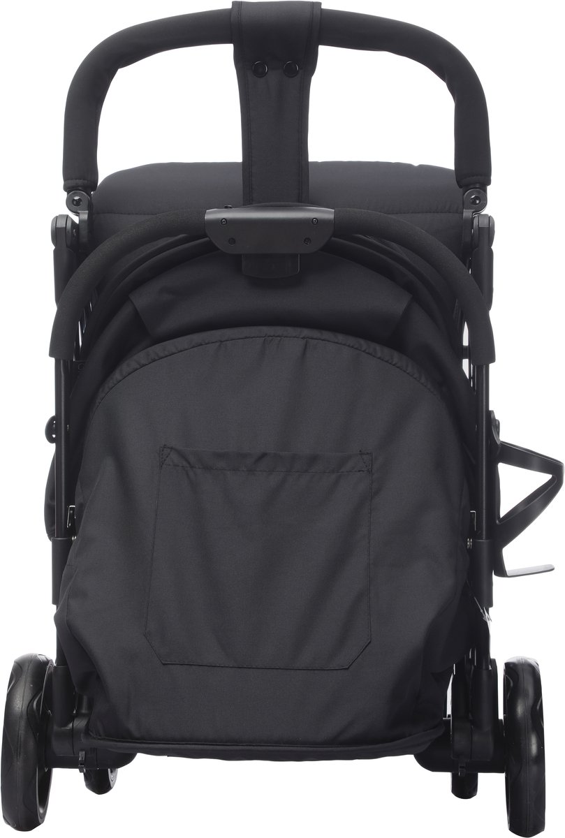 Cabino® Buggy Compact PLUS + Makkelijk Inklapbaar - Geschikt Voor Vliegtuig (Handbagage) & tot 22kg Wandelwagen Buggy Met Verstelbare Rugleuning en Grote Boodschappenmand Inclusief Reishoes & Bekerhouder – Zwart – foto 6