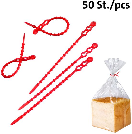 Westmark 50 attache-câbles universels, réutilisables, longueur : 12 cm, plastique, rouge, 15392230