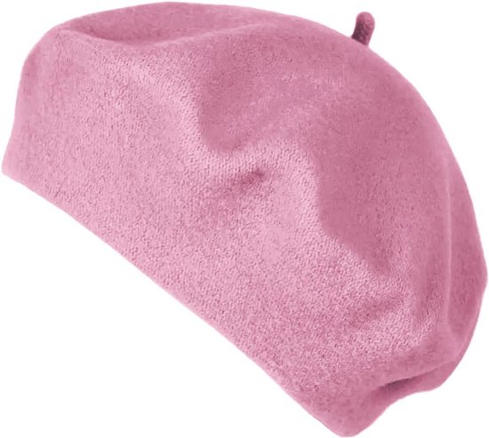 Franse klassieke baret voor dames in krachtige roze - Eén maat | bol