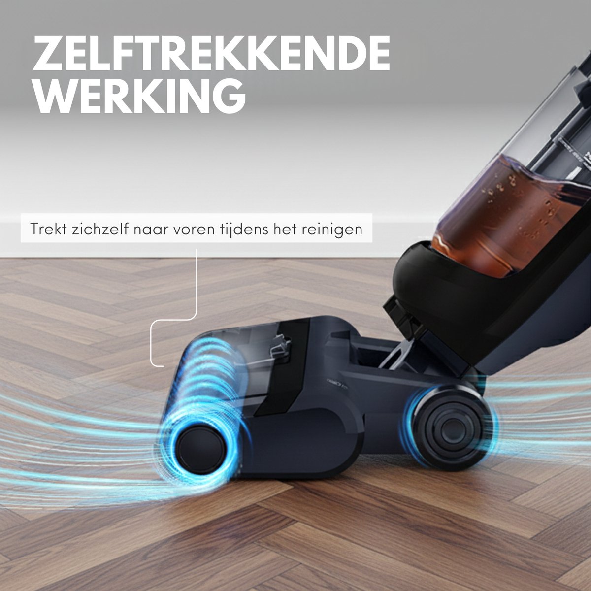 RYER DualForce Vloerreiniger - Draadloze Stofzuiger & Dweil in 1 - Nat & Droog Reinigen - Zelfreinigend - 3 Snelheden - Zelftrekkende werking - 35 min Accuduur - Twee-Tank Systeem - Lichtgewicht — afbeelding 7