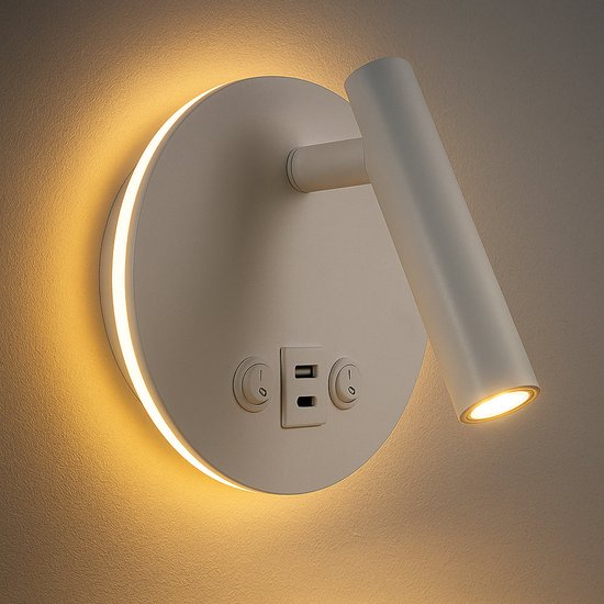 UKSUNVI LED Leeslamp Wandlamp USB Type-C Dubbele