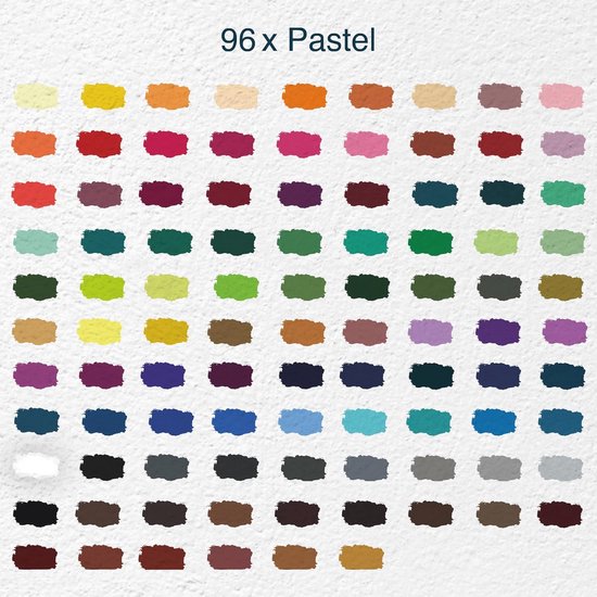 Pastel Krijtset in FSC Houten Kist - 96 Stuk Hoge Kwaliteit Zachte Pastelkrijtjes — afbeelding 2