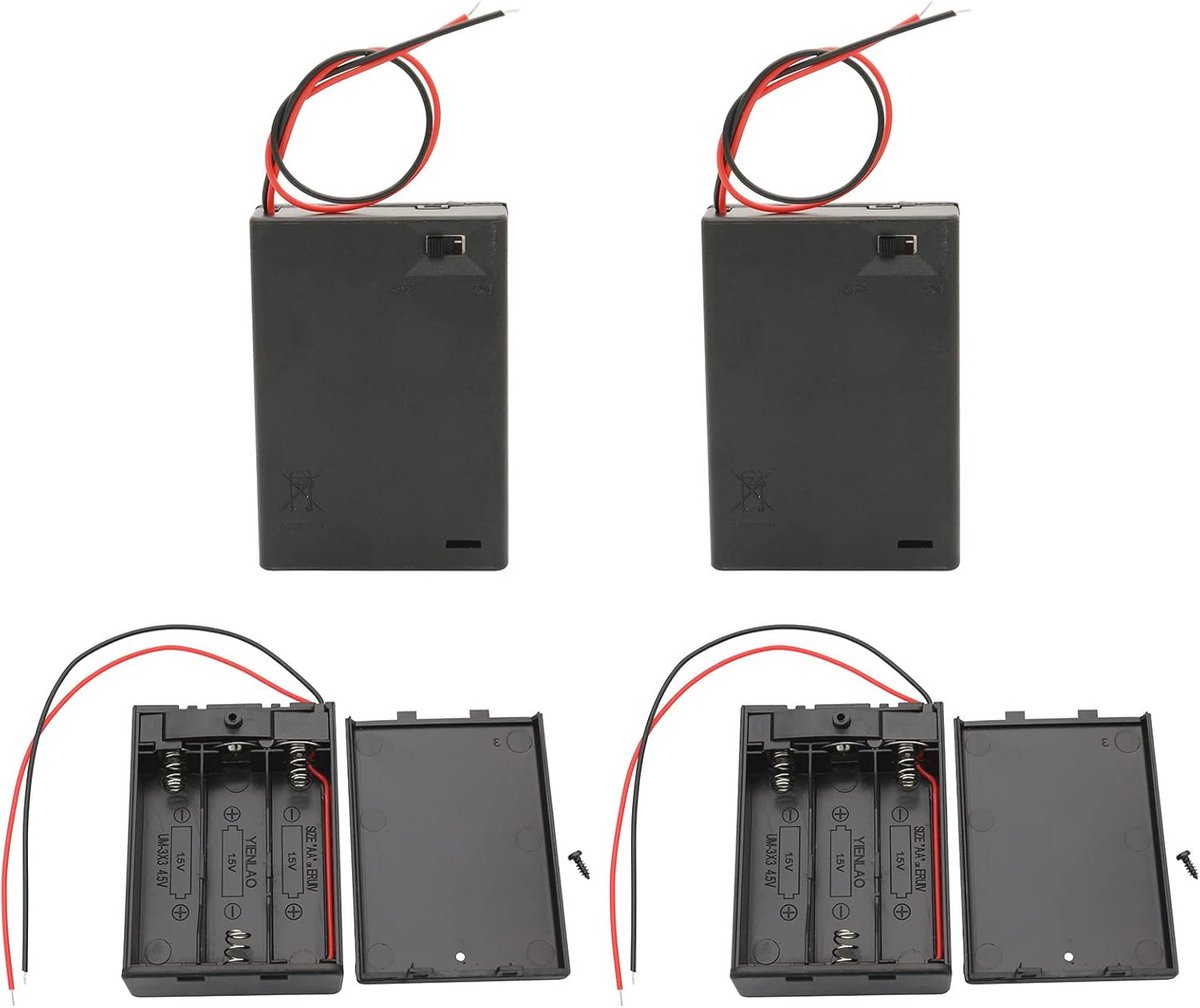 AA-batterijhouder met AAN/UIT-schakelaar - 4 stuks