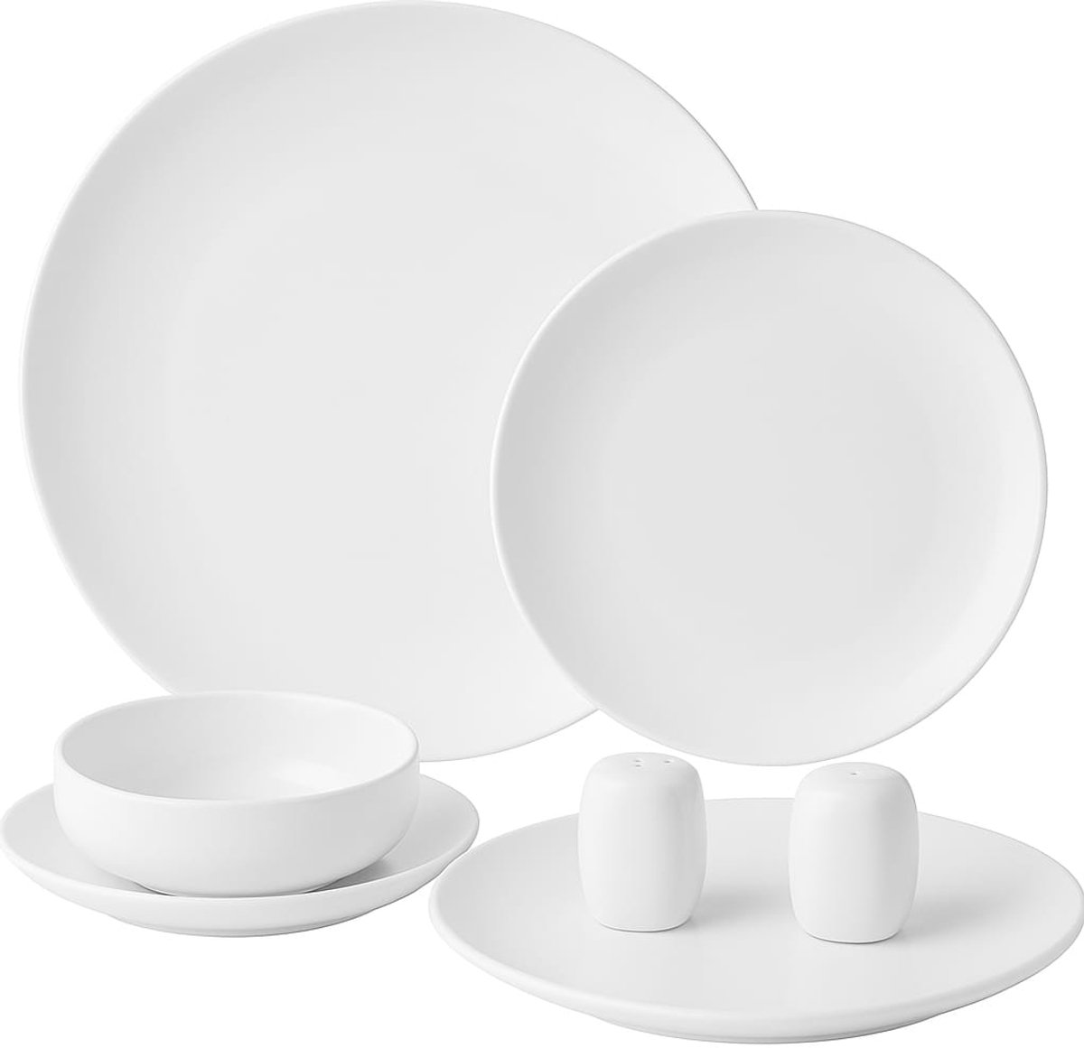 Bavary Collection Happiness – 27-delige Serviesset – Wit – Porselein – 6 Dinerborden, 6 Dessertborden, 6 Soepborden, 6 Kommen, 1 Ovaal Bord, 2x Zout & Peperstel