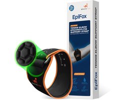 Bracefox® Professionele Tennisarm brace 'EpiFox' | Elleboog brace | Tenniselleboog | Dames & Heren | Zwart | Universele maat
