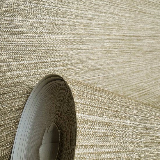 Papier peint lin Goud – Luxe et chaleur pour votre intérieur, format horizontal ABC